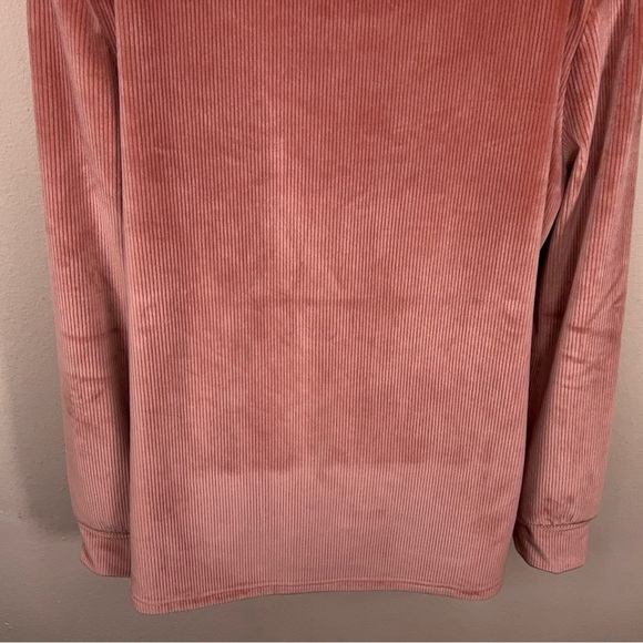 Medium Soma Mauve Pink Peachy Ribbed Velour Sweatshirt Loungewear Casual - Picture 9 of 14